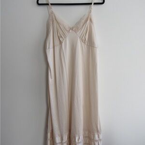 Adonna Cream Chemise with Spaghetti Straps and Ruffle Hem